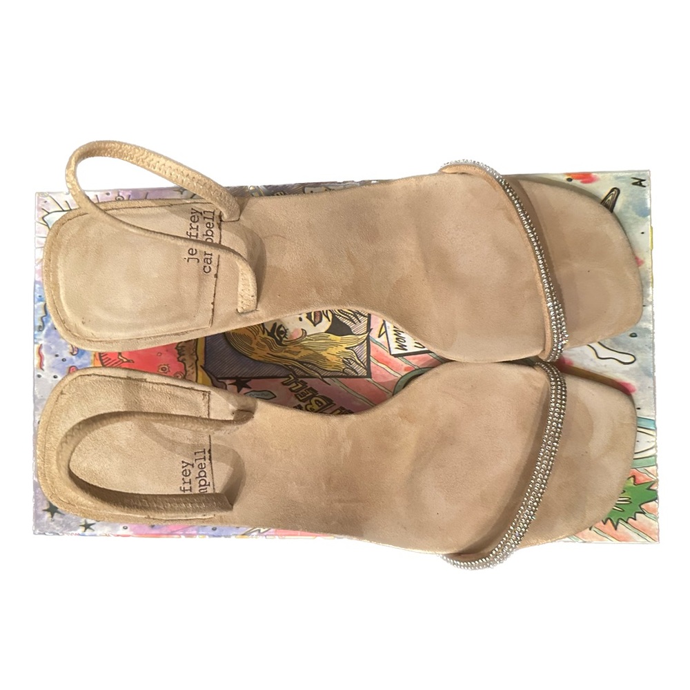 Jeffrey Campbell Loude Sandal in Nude Suede 9.5